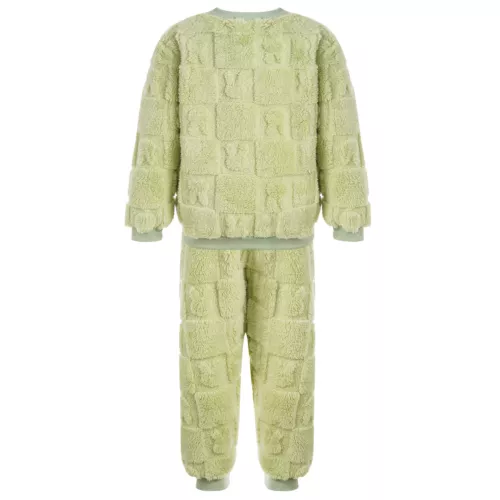 Kids Childrens Warm Fleece Pyjamas Set For Girls Boys Sleepwear 2 Pieces Sets - Bild 15 von 56