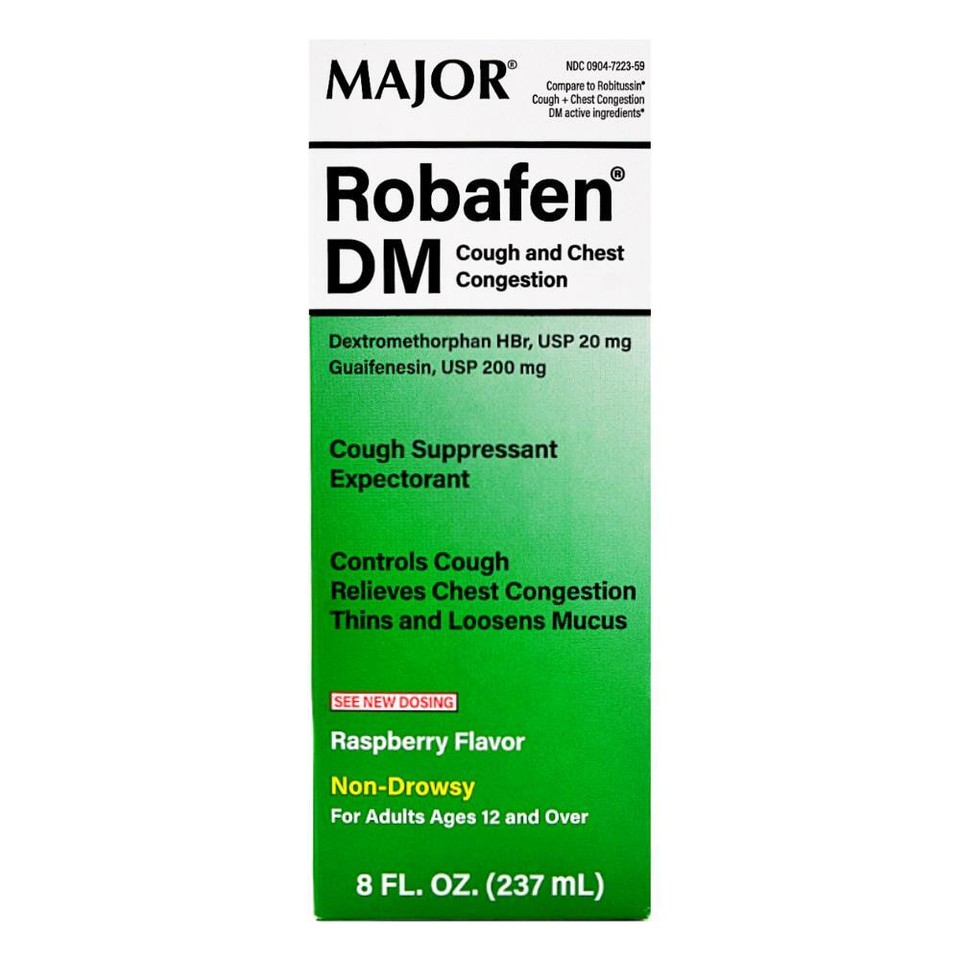 Major Robafen DM Cough Raspberry Flavor Syrup 8 Fl Oz Robitussin DM (2 Pack) eBay