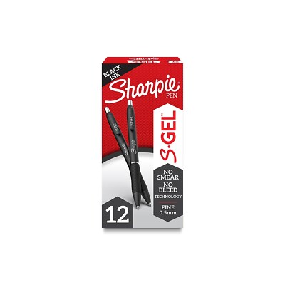 Sharpie S-Gel S-Gel Retractable Gel Pen Fine 0.5 mm BLK Ink 2096145