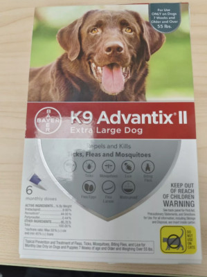 K9 Advantix II for Over 55 lbs Extra-Large Dogs,6-Pack,Flea and Tick ...