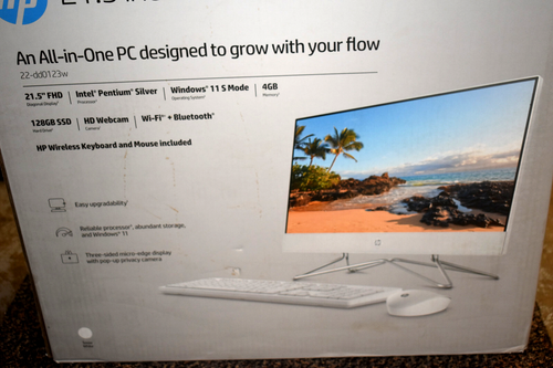 HP 22 All-in-One PC, Intel Pentium Silver J5040, 4GB RAM, 128GB SSD, Snow White! - Picture 3 of 7