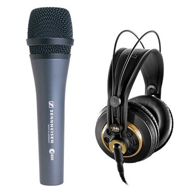 Sennheiser e835 Cardioid Handheld Dynamic Microphone w/ Studio Stereo Headphones