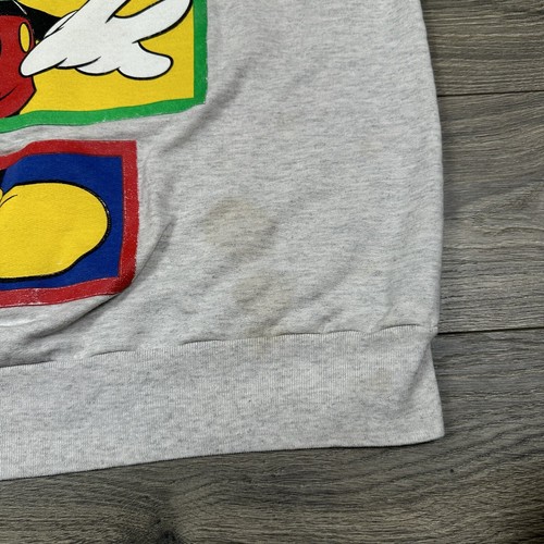 Vintage Mickey Mouse Sweatshirt Adult L Gray Crewneck Disney Mickey Unlimited - Picture 5 of 7