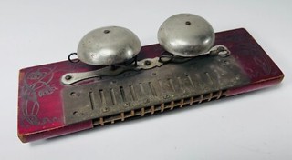 Rare Hohner Antique BELL HARMONICA Marine Orchestra Two Bells Germany