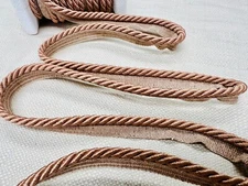 7mm Flanged Piping Cord Metallic Twisted Rope Decor Trim Cushion - Light Beige