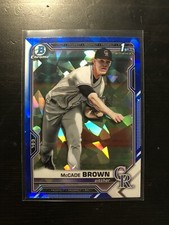 McCADE BROWN 2021 1st Bowman Draft Chrome Sapphire Refractor #BDC-59 Rockies PWE