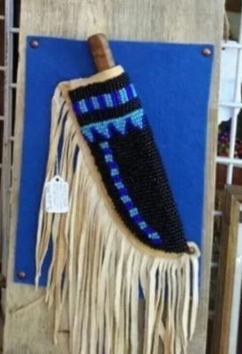 #ad #ad Indian Beaded Native Sioux Style Leather Knife Sheath Beaded Knife Cover $68.50