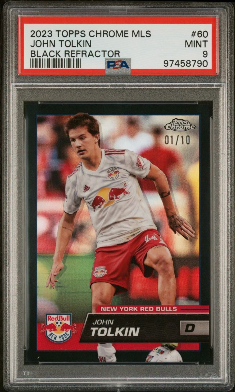 JOHN TOLKIN 2023 TOPPS CHROME MLS BLACK 1/10 NEW YORK RED BULLS #60 ALPHA