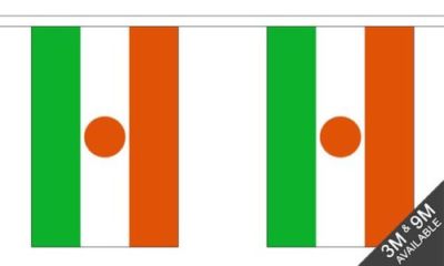 Niger Flagge Wimpelkette - 3m 6m 9m Meter Länge 10 20 30 Fahnen - Polyester 