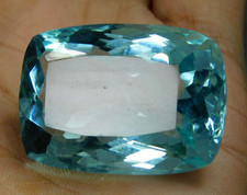 Large Aquamarine Cushion Cut 78.90 Ct. Faceted Loose Gemstone Cristmas Sales
