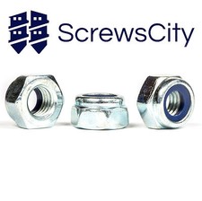 NYLON INSERT LOCKING NUTS FOR SCREWS AND BOLTS ZINC NYLOC M2.5 M3 M4 M5 M6 M8