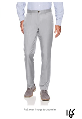 amazon slim fit dress pants Zanella Men's Devon Sharkskin Trouser