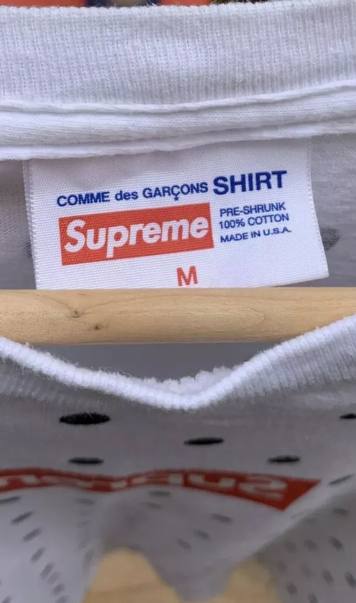 Supreme x Comme Des Garcons Polka Dot Box Logo Tee Shirt Medium | eBay