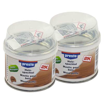 Presto 2K Holz-Reparaturspachtel 2 X 250 g dunkelbraun Spachtel mit Mischkappe