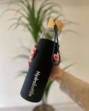 Sustainable Black Glass Water Bottle -  Drinkware - Hydrobottle