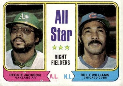 1974 Topps #338 All-Star Right Fielders (Reggie Jackson / Billy Williams)