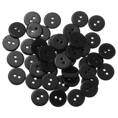 50 Stück Natürliche Perlmutt Knöpfe 2 Löcher 15mm Perlmutt Knöpfe Schwarz - Bild 1 von 4