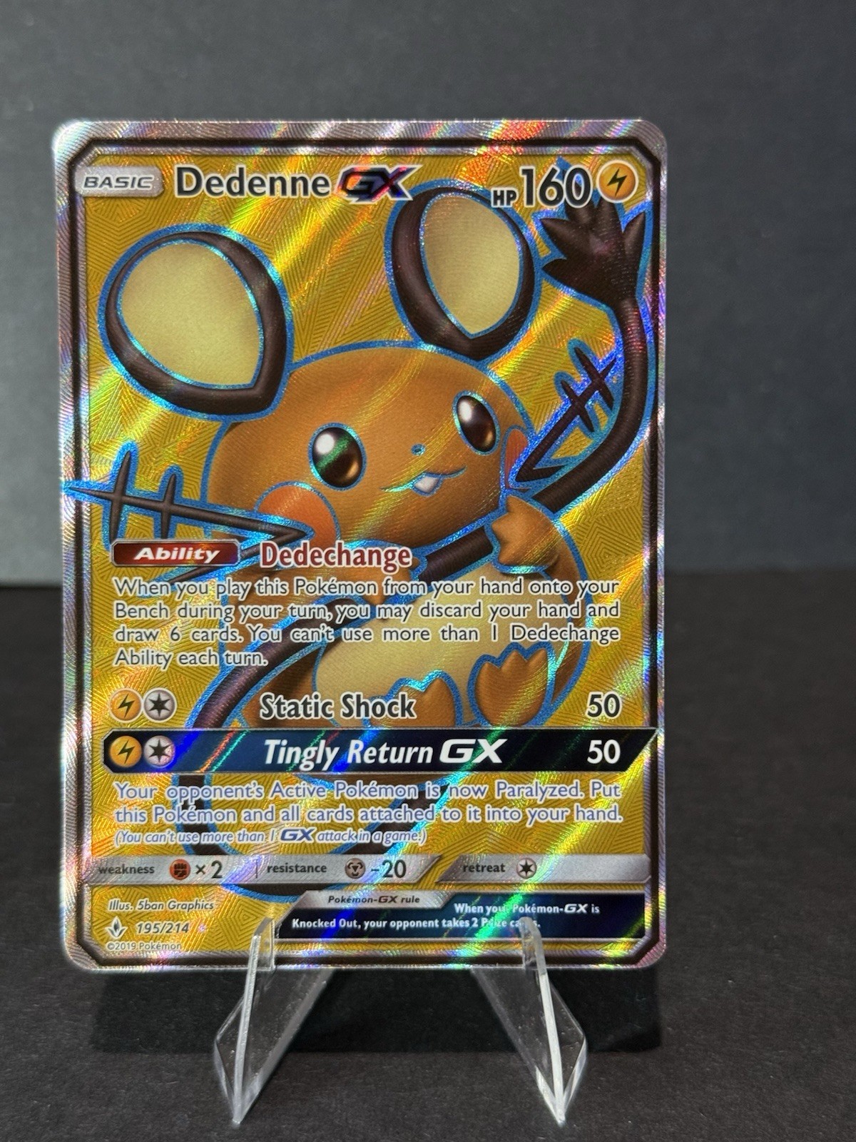 Dedenne GX (Full Art) 195/214 Sm-Unbroken Bonds Holo
