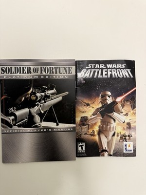 Star Wars Battlefront PS2 Manual + Soldier of Fortune PC Manual Retro Game Lot 