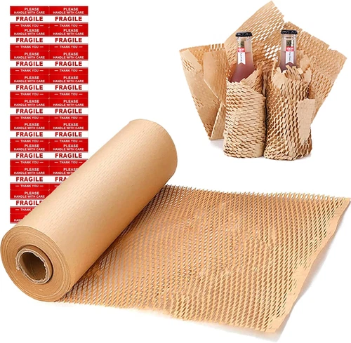 Honeycomb Packing Paper Roll 15"x131' - Eco-Friendly Alternative to Bubble Wrap - product listing photo
