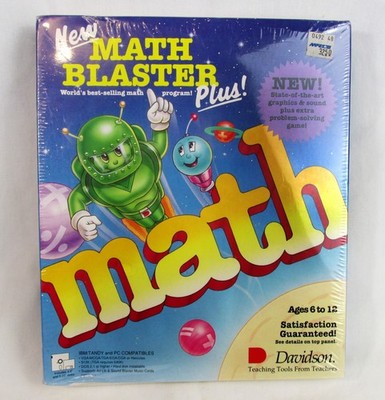 New VTG Math Blaster Plus IBM Tandy PC 1991 Complete Sealed Big Box Educational