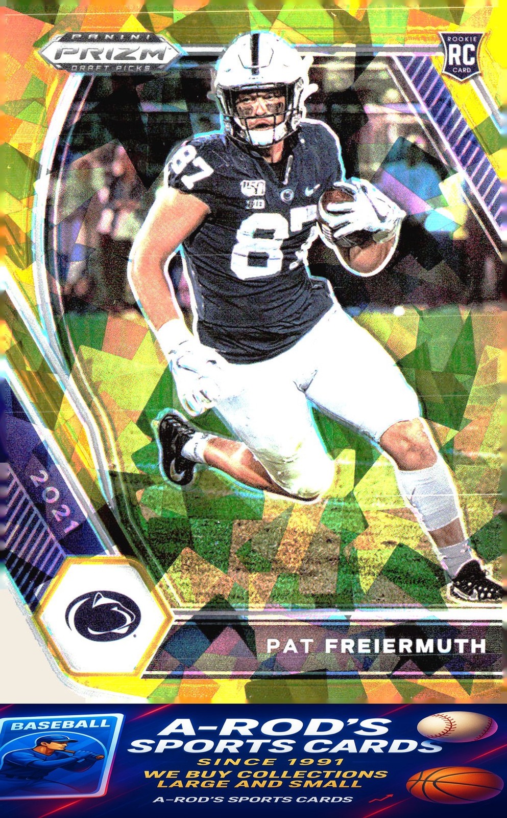2021 Prizm Draft Picks Collegiate * Pat Freiermuth * Card #127 * GOLD ICE (RC)