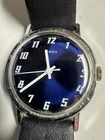 Timex Vintage 1974 Blue Mercury 33MM Wind Up Watch PLATING LOSS Runs Good
