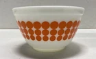 Pyrex Orange Dots Mixing Bowl 401 1.5 Pint Vintage White Milk Glass Opal