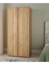 Lisson 2 Door Wardrobe - New Oak | Handle-Free Design | Minimalist Style