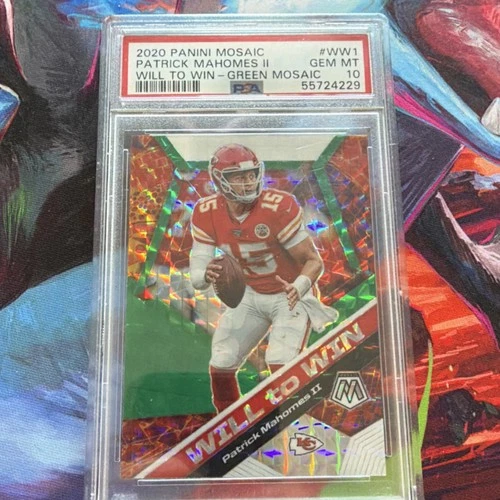 Panini 2020 Mosaic Patrick Mahomes II Will to Win Green #WW1 PSA 10 Chiefs