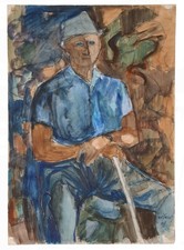 quadro Disegno originale autografo di MIRANDA BESTAZZI uomo artista piemontese