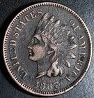 1867 INDIAN HEAD CENT - VERY FINE VF Details