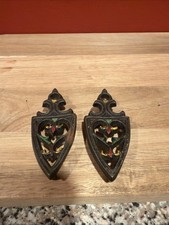 Mini Cast Iron TRIVET MINIATURE Toy Painted PA Dutch Metal Vintage SH2