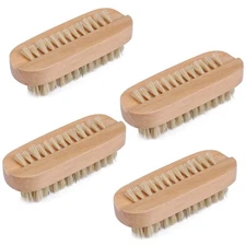 Tbestmax Cleaning Nail Fingernail Brush Wood 2 Side for Brush-4 Pcs 