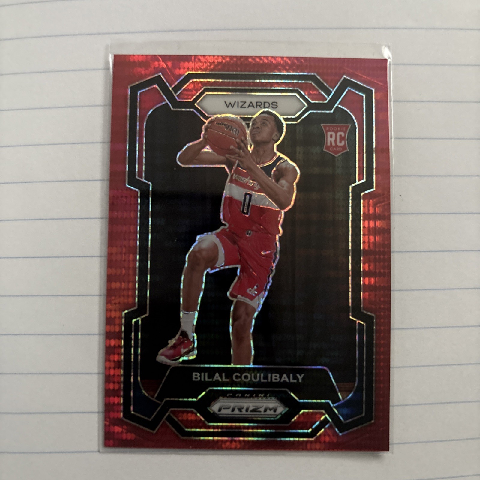 2023-24 Prizm Bilal Coulibaly Red Seismic Prizm /299 RC #153 Wizards