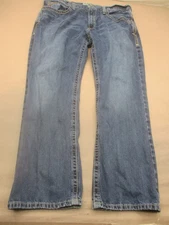 Ariat Size 40x32 Mens Blue 100% Cotton Pockets Zip Button Boot Cut Jeans 378