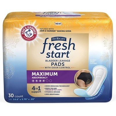 Fitright Fresh Start Postpartum And Incontinence Pads For Women Maximum