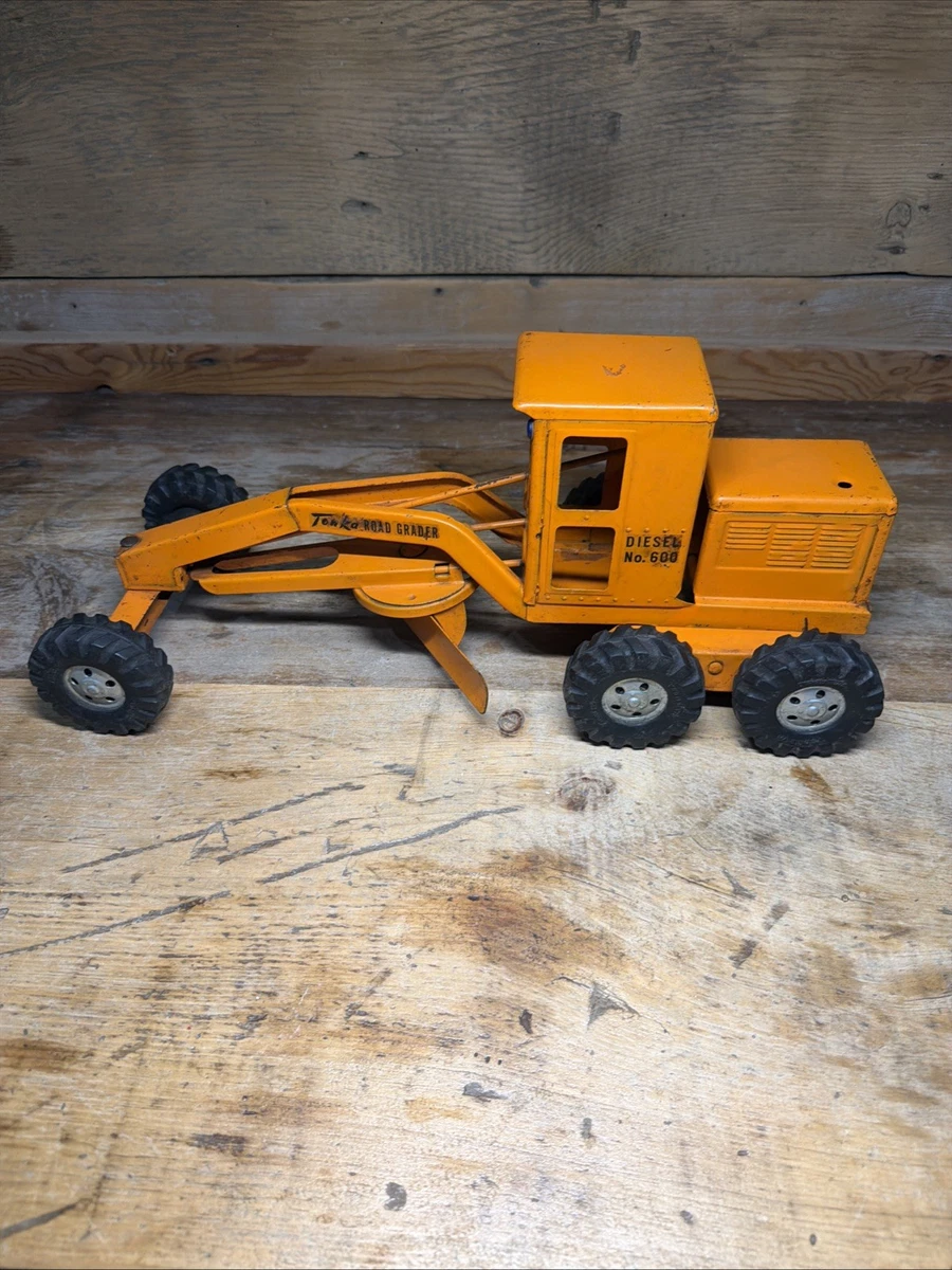 Tonka Orange Road Grader Vintage Manufacture Diecast Construction