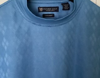 OXFORD GOLF MOCK NECK S/S Men’s Golf Polo In Blue Size Large