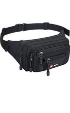 AirZyx Bumbag Fanny Pack for Women Men Waterproof Waist Plus Size Black 