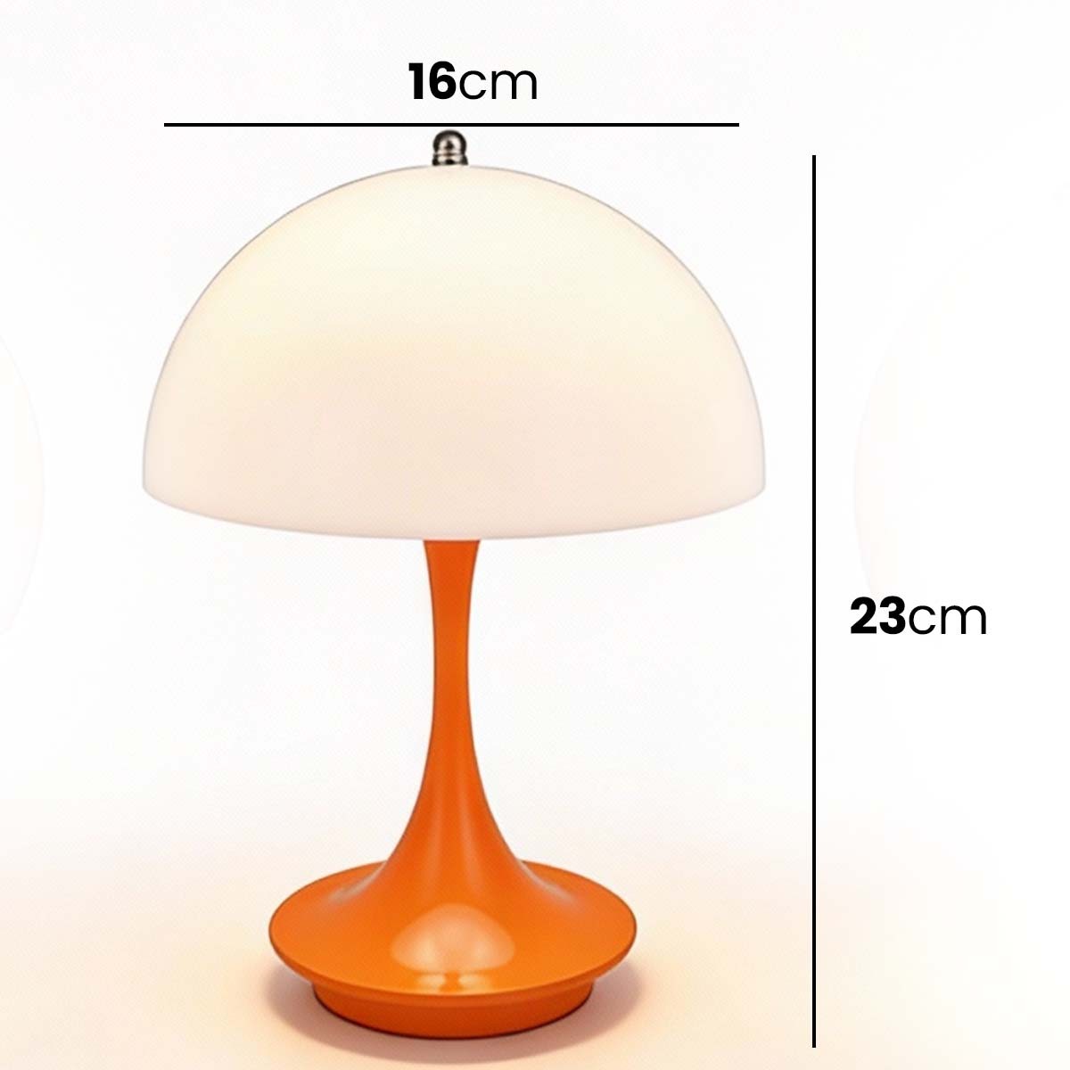 Lampe LED Tactile Orange Rechargeable USB-C à Intensité Variable - 4