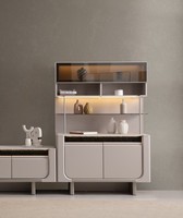 Beiger Tv-Seitenschrank Wohnzimmer Vitrile Edle HolzschräNke Konsole