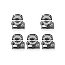 5PK Compatible with EPSON K-Sun 218BW 218BWPX 18mm Tape Black on White Label