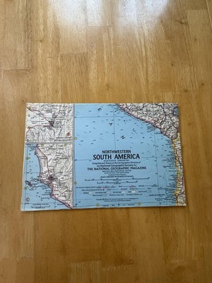 Vintage 1942 National Geographic Northwestern South America Map Atlas Plate 15