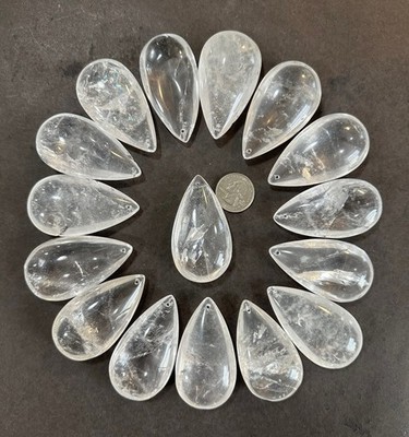 Rock Crystal Chandelier Sconce Quartz Pendant Prism Full Pear Teardrop 63mm 16pc
