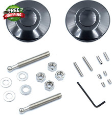 Black Aluminum 2.44 Inches Diameter Universal Quick Latch Hood Pins Quick Releas