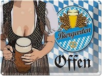Blechschild 30X40 Cm Biergarten Offen Bier Bayern Bar Club Alkohol Deko Geschenk