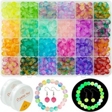 8MM Gemstone Loose Spacer Beads for Jewelry Making and DIY Projects