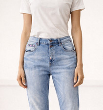 Italian Star Women's Jeans Size 12 Stretch Denim Light Wash