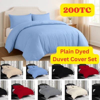 ROYALE LINENS Ultra Comfort 200TC 100% Egyptian Cotton Duvet Cover Bedding Set Fade Resistant